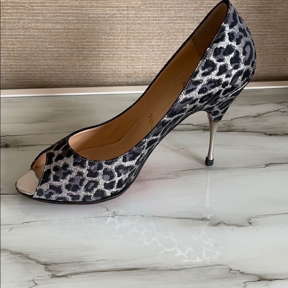 Christian Louboutin print open toe heels